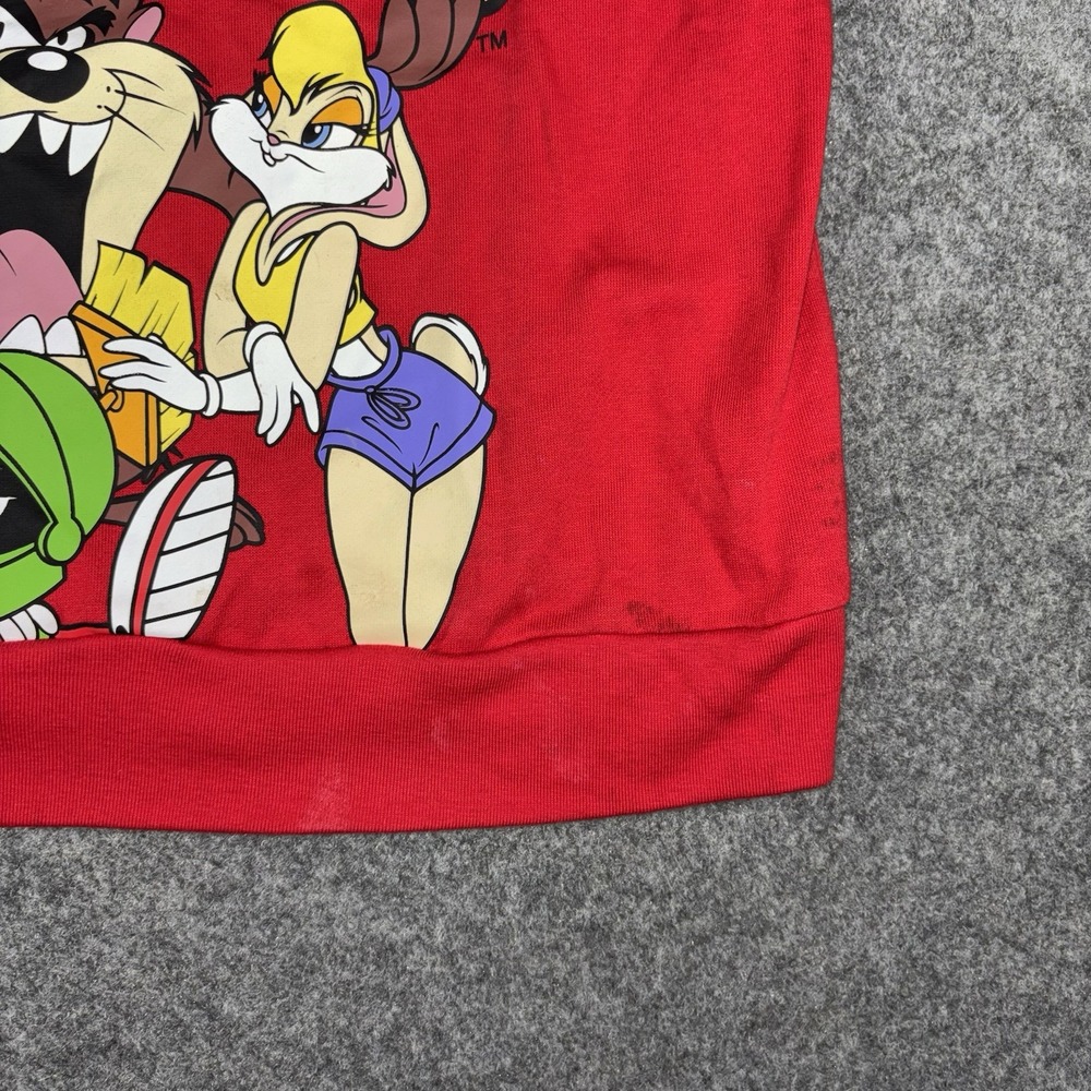 Looney Tunes Sweatshirt Women's Xl Red Pullover Cartoon Bugs Bunny Taz Character - Picture 4 of 10